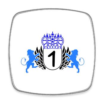 wappen 1 - Viereckiger Kühlschrankmagnet - Weiß - Vorne