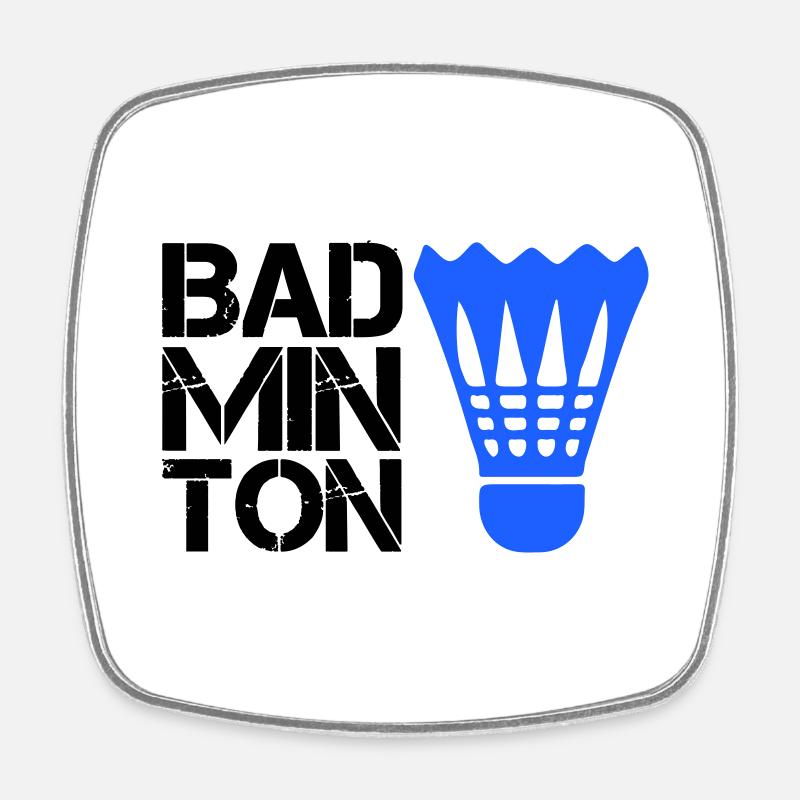 Badminton badminton - Magnet carré - blanc