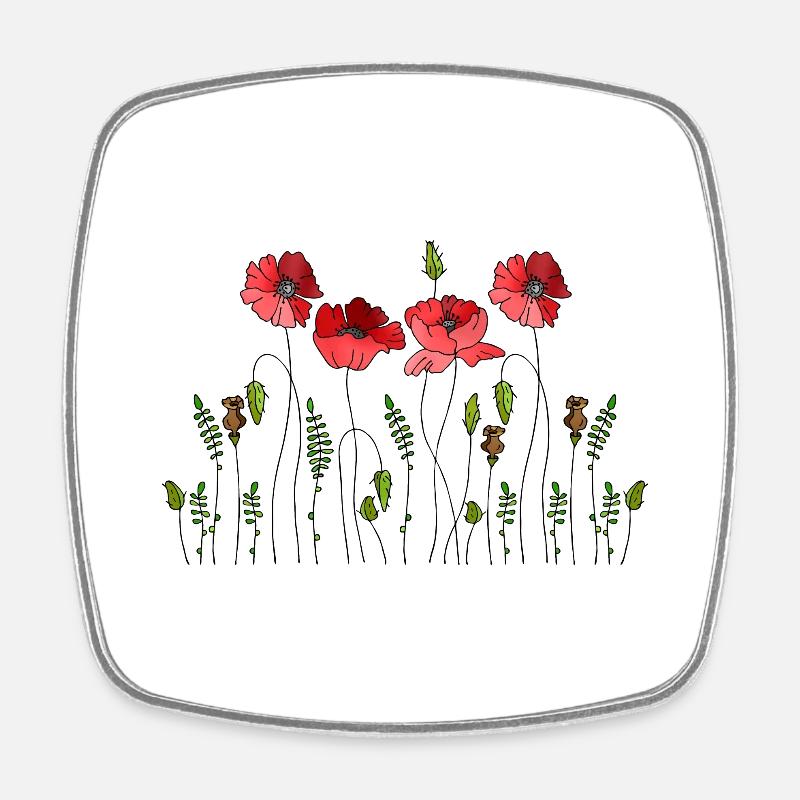 Fleur - Magnet carré - blanc