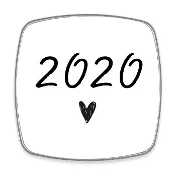 Herzjubiläum 2020 - Viereckiger Kühlschrankmagnet - Weiß - Vorne