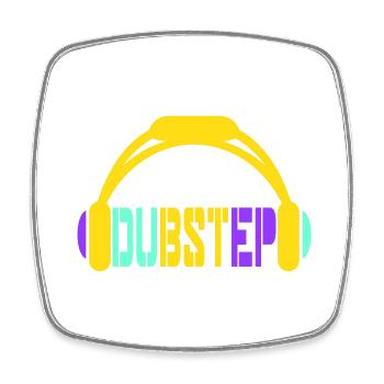 Dub Step Techno Musik Party Club Text Kopfhörer - Viereckiger Kühlschrankmagnet - Weiß - Vorne