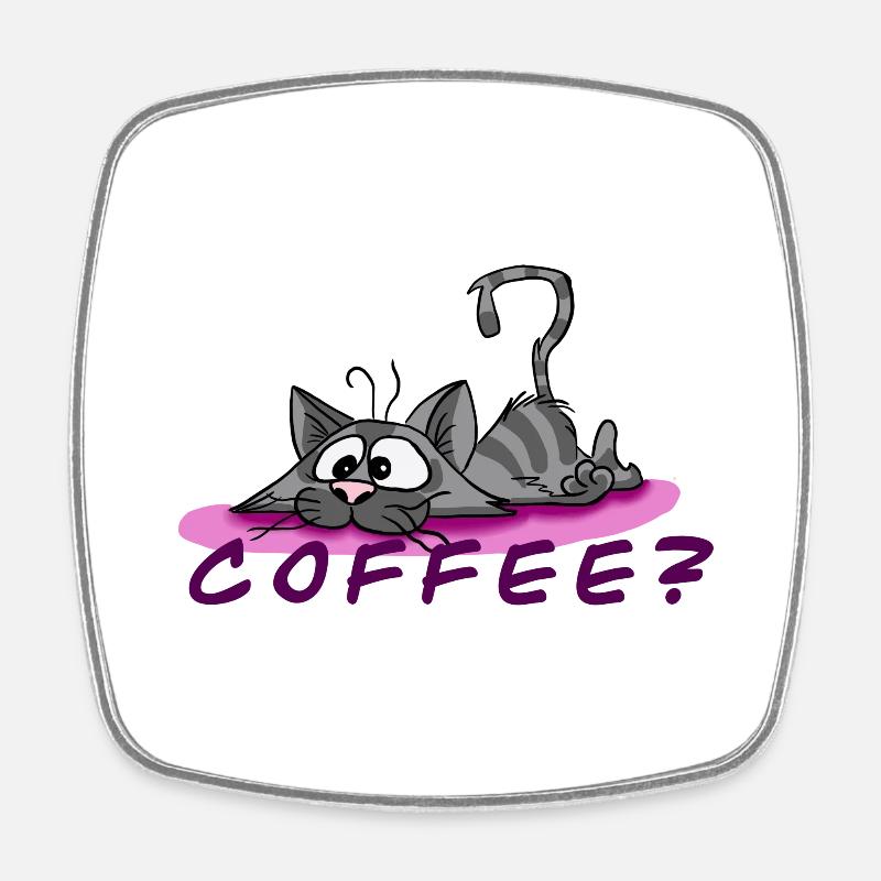 Coffee? - Square fridge magnet - white