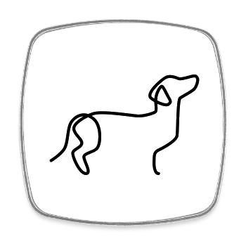 Dachshund - Square fridge magnet - white - Front