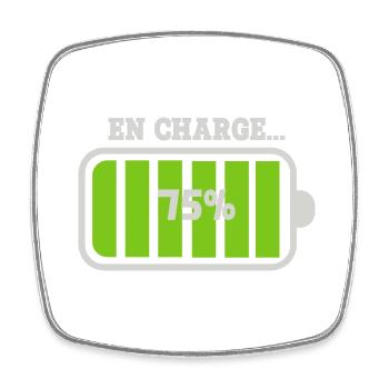 Battery at 75% charge - Square fridge magnet - white - Front