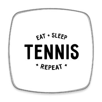 Manger dormir Tennis Répéter - Magnet carré - blanc - Devant