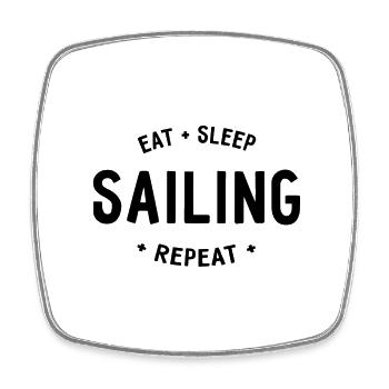 Eat Sleep Sailing Repeat - Viereckiger Kühlschrankmagnet - Weiß - Vorne