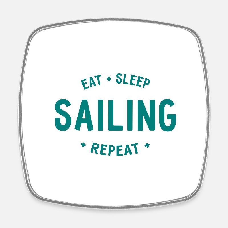 Eat Sleep Sailing Repeat - Viereckiger Kühlschrankmagnet - Weiß
