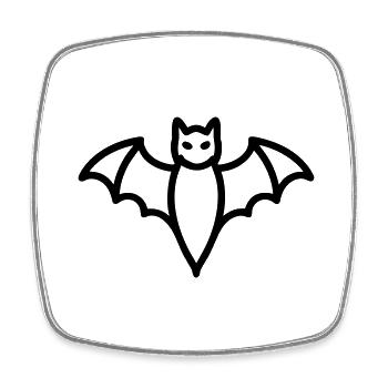 Contour de chauve-souris mystique pour Halloween - Magnet carré - blanc - Devant
