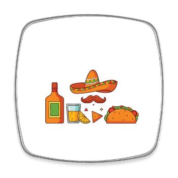 Tacos & Tequila Funny Taco Lover Saying Slogan - Square fridge magnet - white - Front