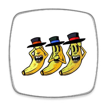 Banane lustig witzig spaßig Bananen Obst Frucht - Viereckiger Kühlschrankmagnet - Weiß - Vorne