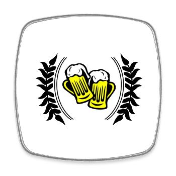 Icône de la bière - Magnet carré - blanc - Devant