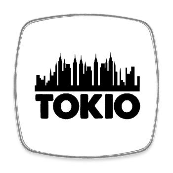Tokyo - Square fridge magnet - white - Front