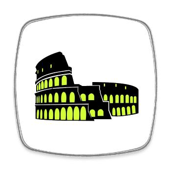 Colosseum - Square fridge magnet - white - Front