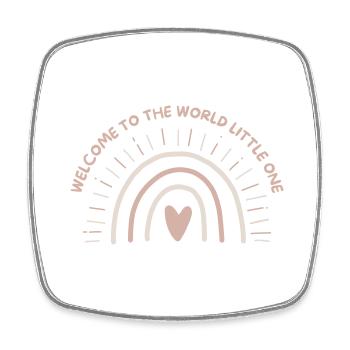 Welcome to the world little one | baby Geschenk - Viereckiger Kühlschrankmagnet - Weiß - Vorne