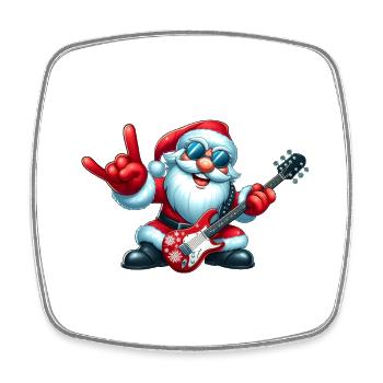 Santa Rock 5 - Viereckiger Kühlschrankmagnet - Weiß - Vorne