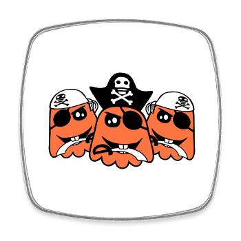 3 Pirate Ghosts Ghosts Funny Evil Halloween - Square fridge magnet - white - Front