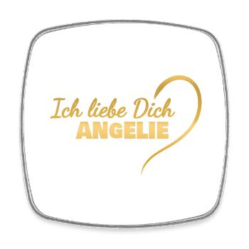 Je t’aime Angelie - Magnet carré - blanc - Devant
