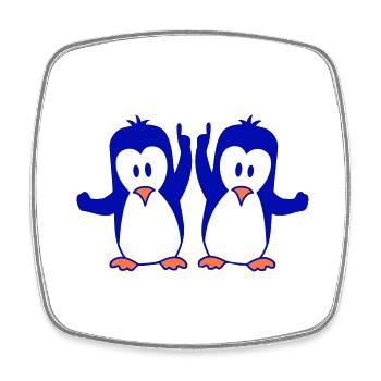 Meilleur Pingouins Amis Couple Deux Oiseaux de fête Équipe - Magnet carré - blanc - Devant