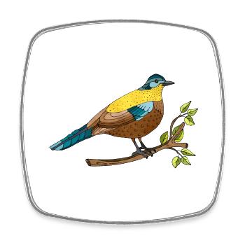 Bunter Vogel - Viereckiger Kühlschrankmagnet - Weiß - Vorne