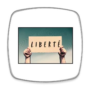 Sign - Freedom - Square fridge magnet - white - Front