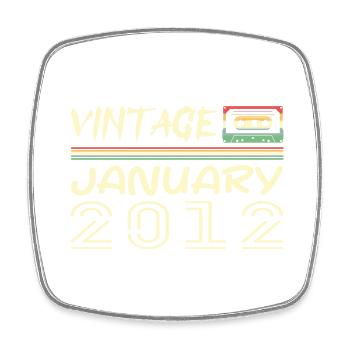 Jahrgang Januar 2012 – Geburtstag Januar 2012 - Viereckiger Kühlschrankmagnet - Weiß - Vorne