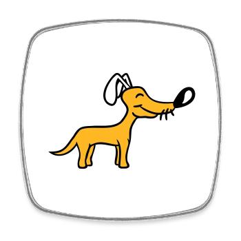 Dog Big Nose Cute Happy Pet Funny Cool - Square fridge magnet - white - Front