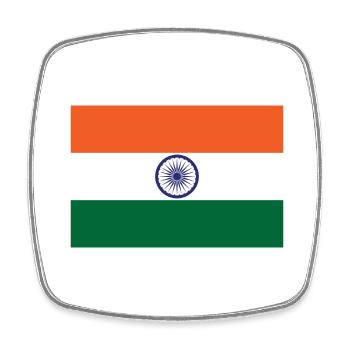 Indien - Viereckiger Kühlschrankmagnet - Weiß - Vorne