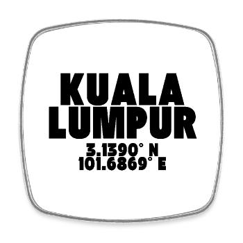 Kuala Lumpur - Design mit Koordinaten - Viereckiger Kühlschrankmagnet - Weiß - Vorne