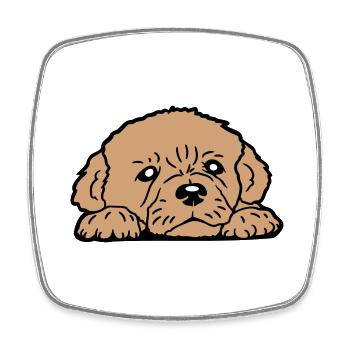Chiot chien mensonges bon mignon fidèle doux regard doux - Magnet carré - blanc - Devant
