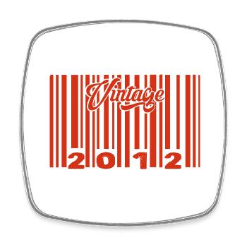 Vintage 2012 Born In 2012 13 Year Old Bar Code Anniversai - Square fridge magnet - white - Front