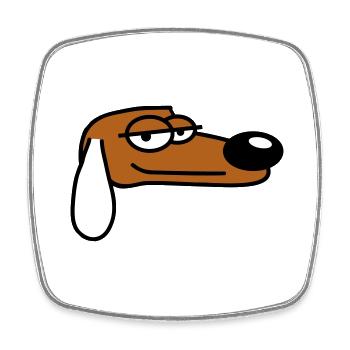 Hund Guckt Cool Entspannter Blick Kerl Chill Dude - Viereckiger Kühlschrankmagnet - Weiß - Vorne