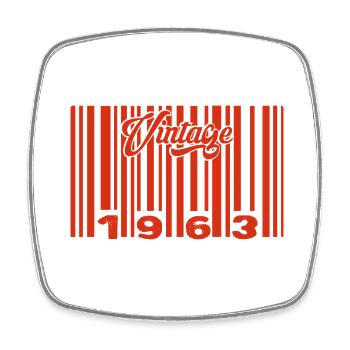 Vintage 1963 Born In 1963 62 Year Old Bar Code Anniversai - Square fridge magnet - white - Front