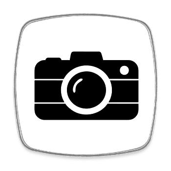 Camera - Square fridge magnet - white - Front