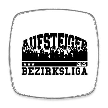 Aufsteiger 2025 Bezirksliga Aufstieg Fußball - Viereckiger Kühlschrankmagnet - Weiß - Vorne