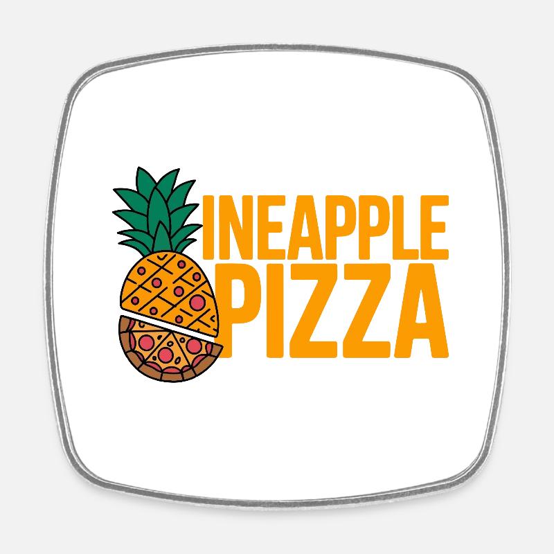 Pineapple Pizza - Square fridge magnet - white