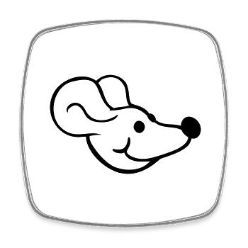 Mouse Mouse Cute Little Rat Rodent Friendly - Square fridge magnet - white - Front