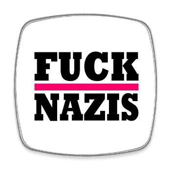 Fuck nazis - Viereckiger Kühlschrankmagnet - Weiß - Vorne