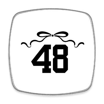 Nummer 48 Knoten - 48. Jahrestag - Viereckiger Kühlschrankmagnet - Weiß - Vorne