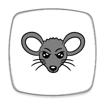 Mouse looks angry angry frustrated angry aggressive - Square fridge magnet - white - Front