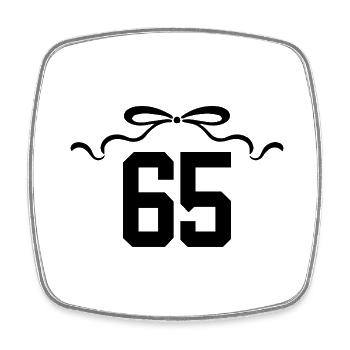 Number 65 Knot - 65th Anniversary - Square fridge magnet - white - Front