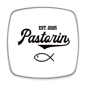 Pastorin est 2025 Fisch Symbol Christentum Kirche - Viereckiger Kühlschrankmagnet - Weiß - Vorne