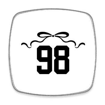 Nummer 98 Knoten - 98. Jahrestag - Viereckiger Kühlschrankmagnet - Weiß - Vorne