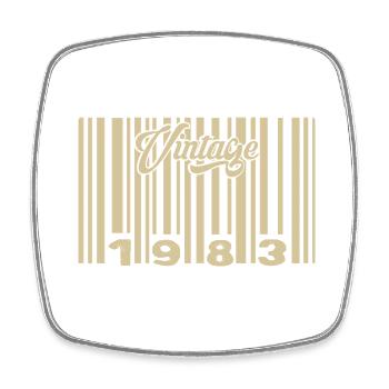 vintage 1983 Code barre 1983: Année 2025. - Magnet carré - blanc - Devant