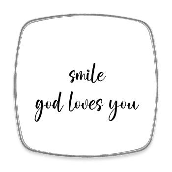 smile god loves you - Viereckiger Kühlschrankmagnet - Weiß - Vorne