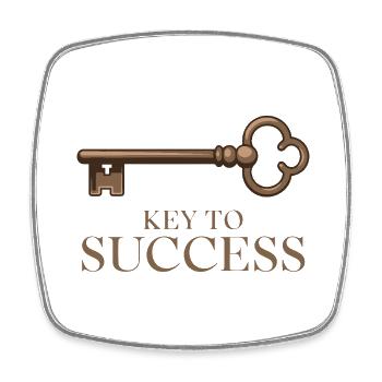 KEY TO SUCCESS - Square fridge magnet - white - Front