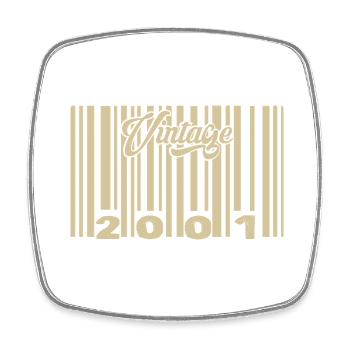 Jahrgang 2001 Barcode 2001: Jahr 2025. - Viereckiger Kühlschrankmagnet - Weiß - Vorne