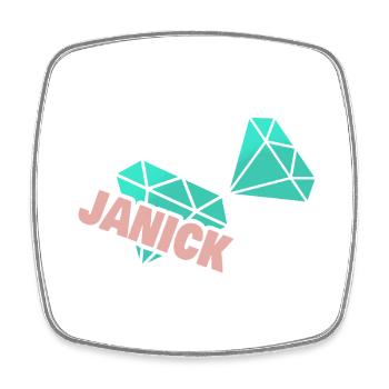 Papa Janick - Magnet carré - blanc - Devant