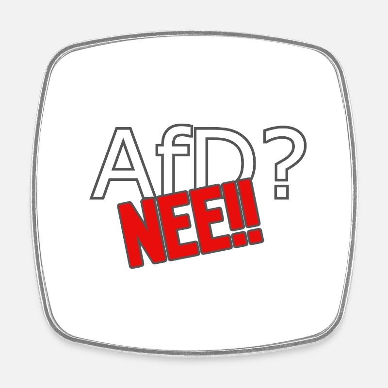 AfD? Nee! - Viereckiger Kühlschrankmagnet - Weiß