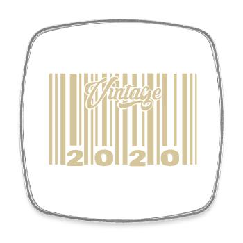 vintage 2020 Code barre 2020: Année 2025. - Magnet carré - blanc - Devant