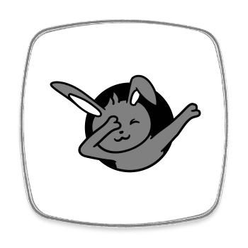 Bunny Dabbing Dab Dance Pose Dancing Hole Party Fun - Square fridge magnet - white - Front